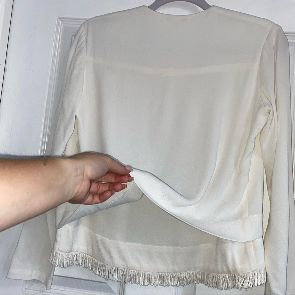 Ella Moss open lightweight jacket with fringe hem women’s small - Picture 6 of 12